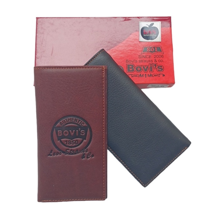 Dompet Panjang Pria Kulit Asli Dompet Kulit Lipat Bahan Kulit Sapi