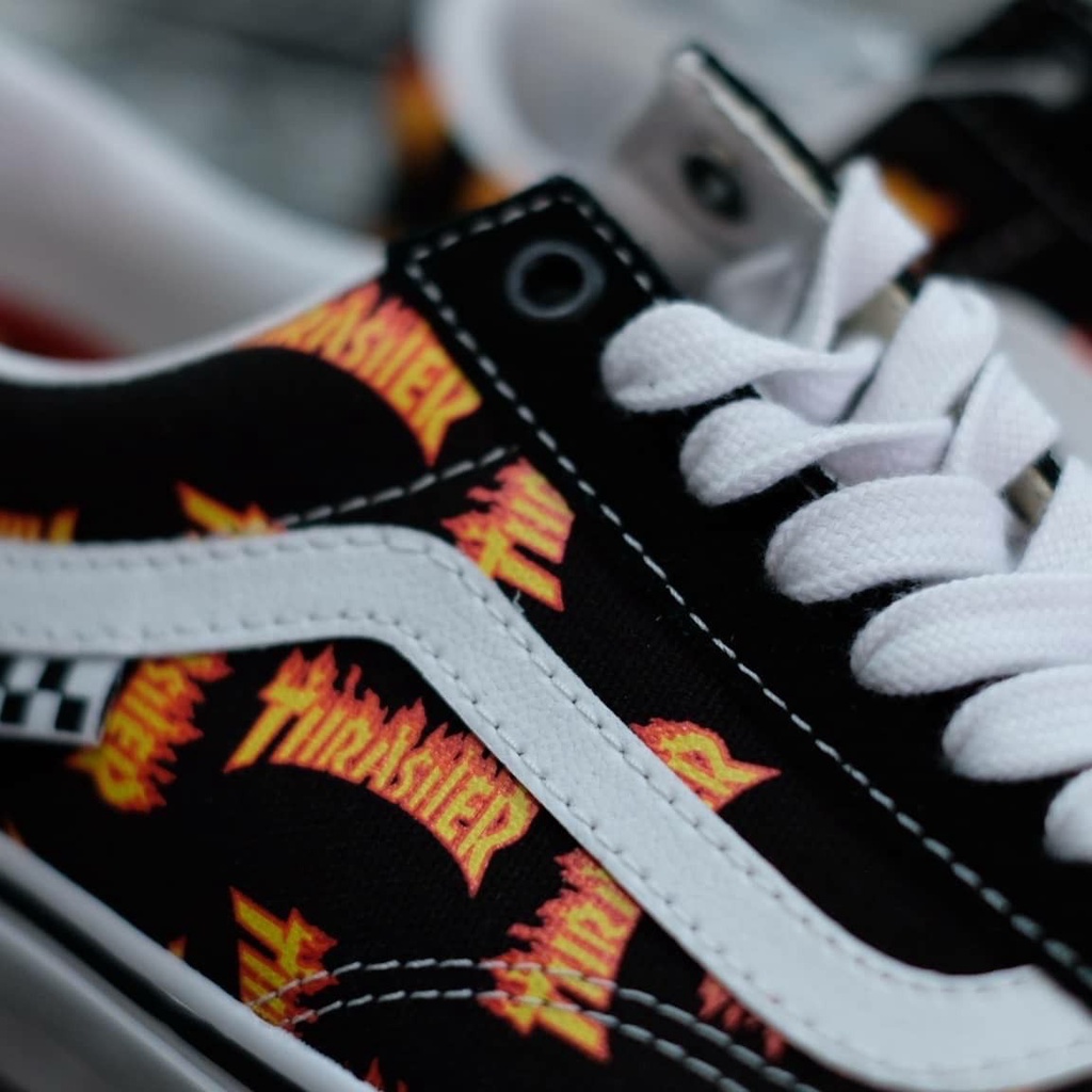 VANS OLDSKOOL SKATE X @thrashermag BLACK MULTI