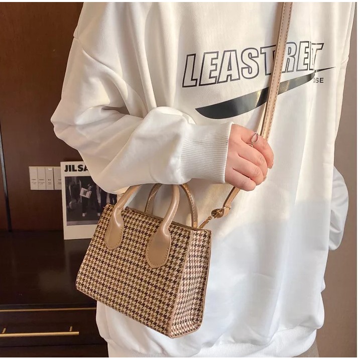 Tas Selempang VHIANY ROSE Phone Purses Plaid Mini Handbags Messenger Wild Tote Female Small Shoulder Bag