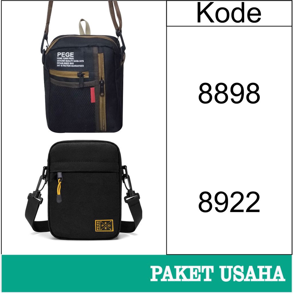 Paket Usaha Tas PEGE Terjangkau Selempang - Waistbag - Slingbag Pria Wanita Unisex - PG Paket Usaha 2