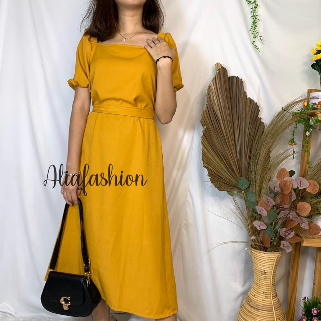 DRESS EILLA/DRESS BAHAN KATUN SHAKILLA/KOREAN DRESS/DRESS