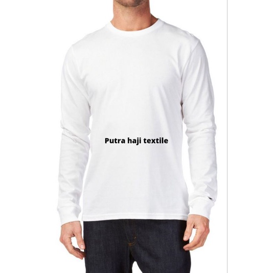kaos pria lengan panjang putih polos / kaos pria lengan panjang hitam polos / kaos distro polos