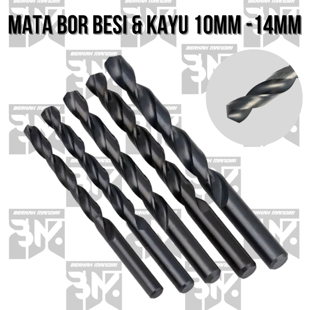 Mata Bor Besi/Kayu HSS Twist Drill 10mm/10,5mm/11mm/13mm