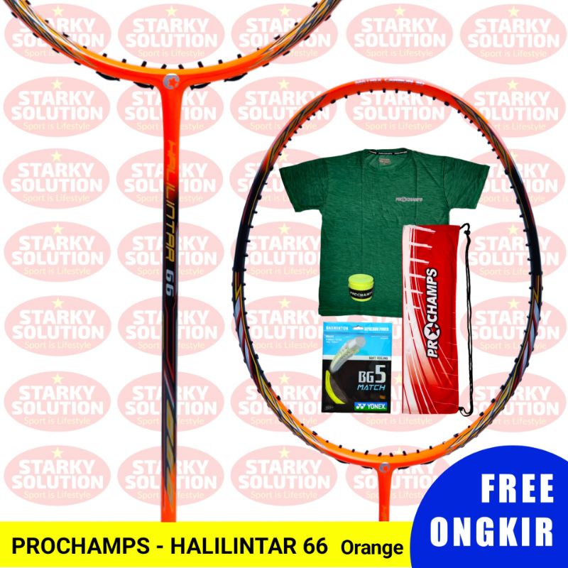 Raket PROCHAMPS HALILINTAR 66 ORANGE Bulutangkis Badminton Original
