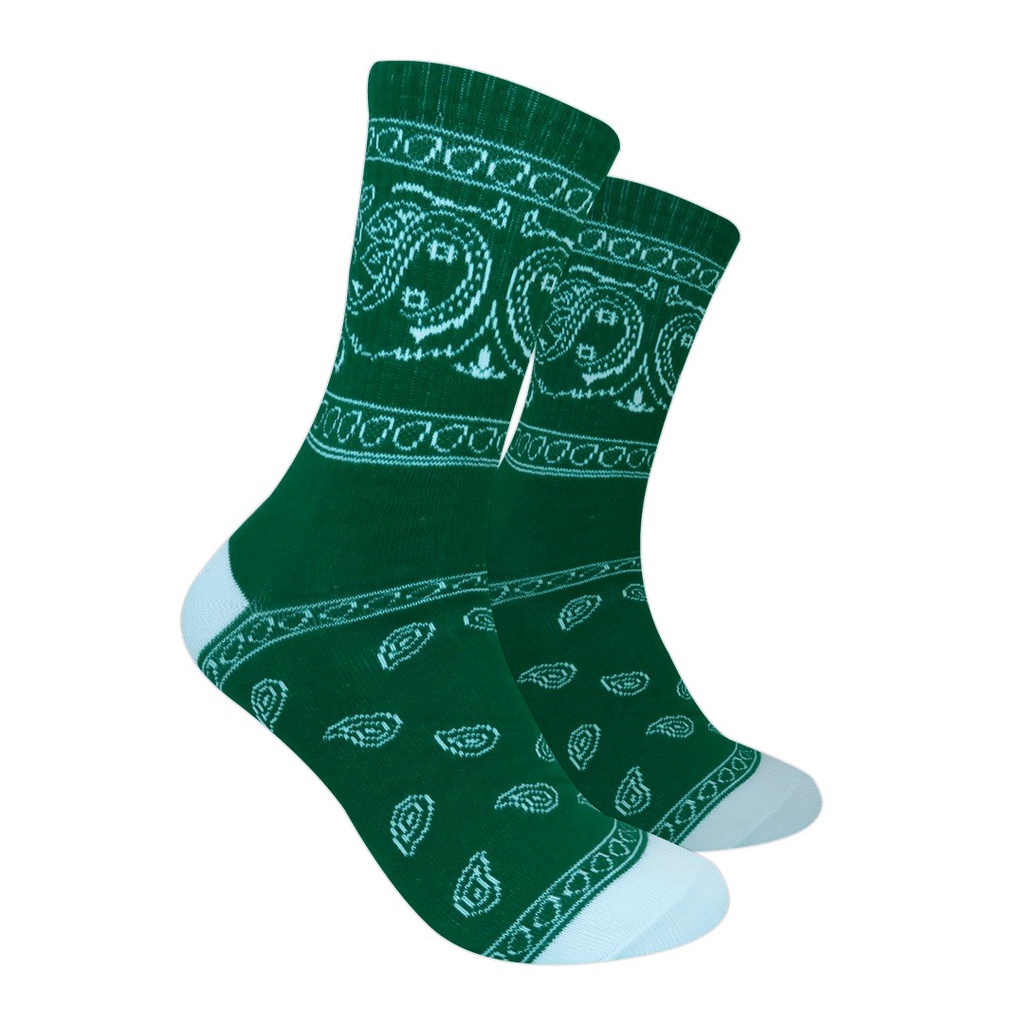 Kaos Kaki Motif Pattern Hijau ( C92 )