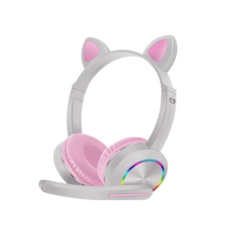 Headset Gaming LED Telinga Kucing model AKZ-020 with microphone jack 3.5mm Headphone Gaming