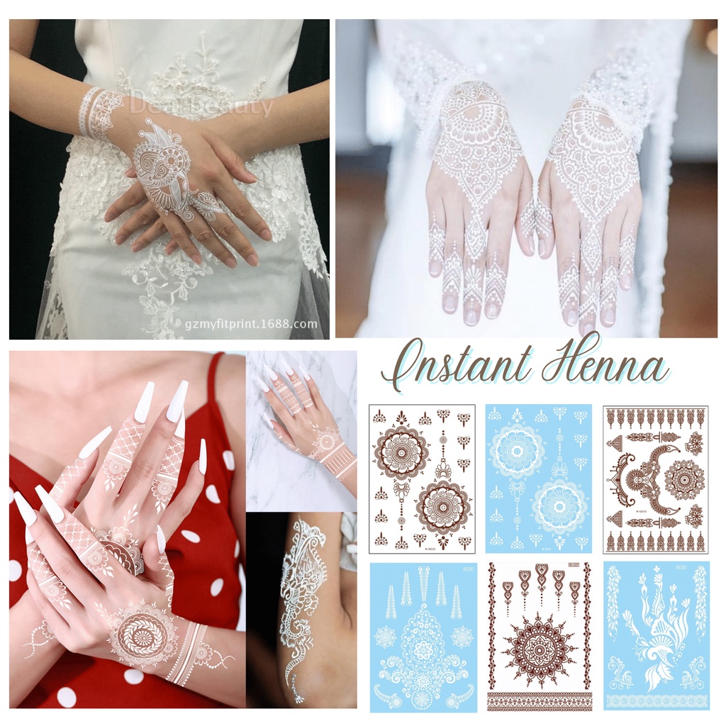 Henna Instan Putih Hena Tatoo Tattoo Pengantin Hena Wedding