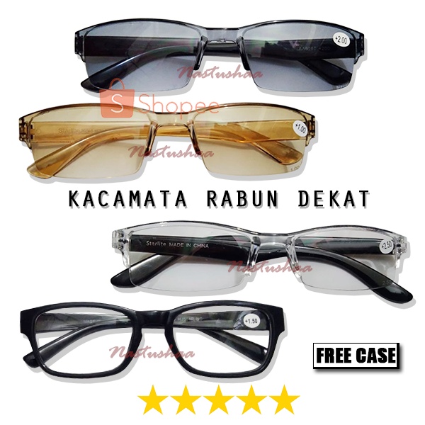 kacamata baca plus frameless pria dan wanita +1.00 s/d +4.00 Rabun Dekat