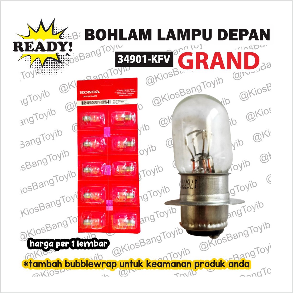 10pc Bohlam Lampu Depan Honda Grand Beat Vario 12v 25w (34901-KFV)