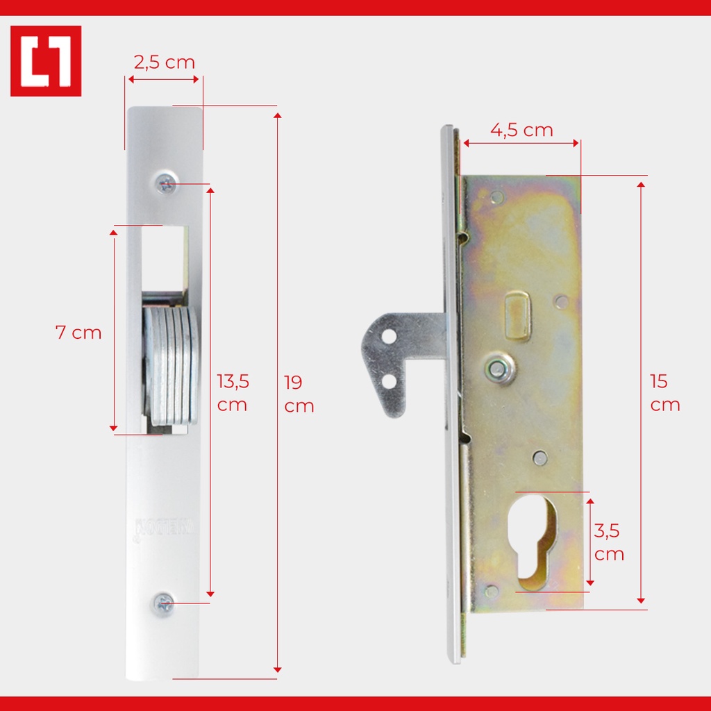 Kunci Pintu Swing Sliding Geser Aluminium 1 Set 5237 Kait - Weldom
