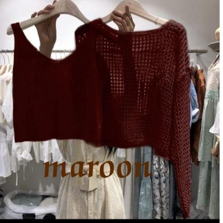 Murah FX SHOP TOP VERMORRA RAJUT / ATASAN + INNER RAJUT / Fashion Wanita