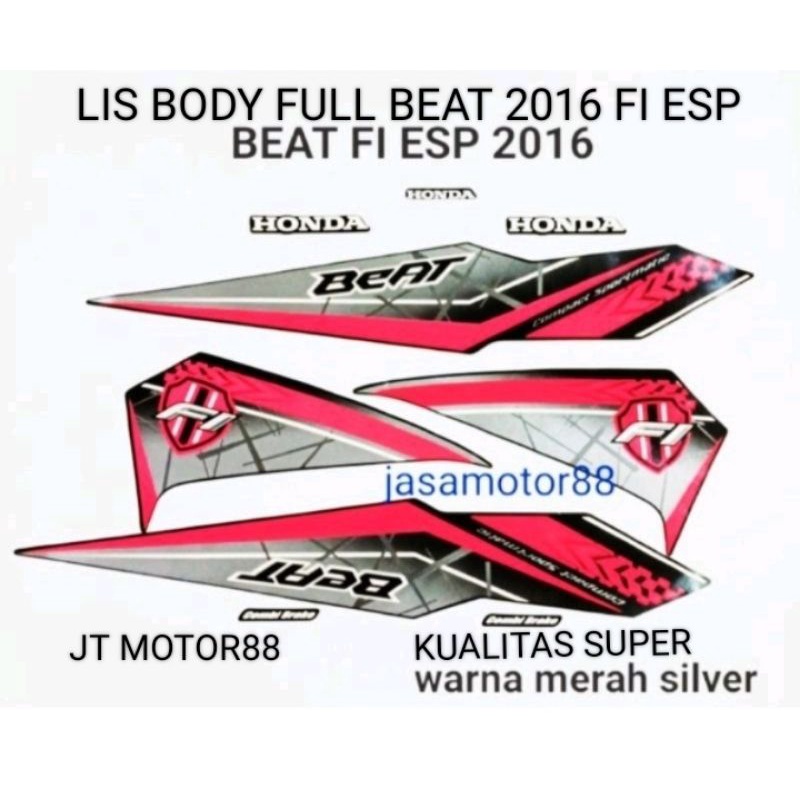 LIS STIKER BEAT FI ESP 2016 WARNA MERAH SILVER