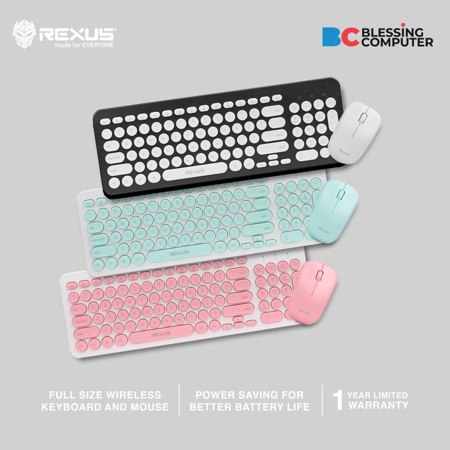 Keyboard REXUS RX-KM10 WIRELESS Pink