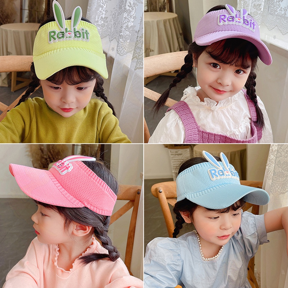 Ivorybaby Topi baseball golf anak kelinci Topi pantai anak rajut visor motif sunshade Anti Uv