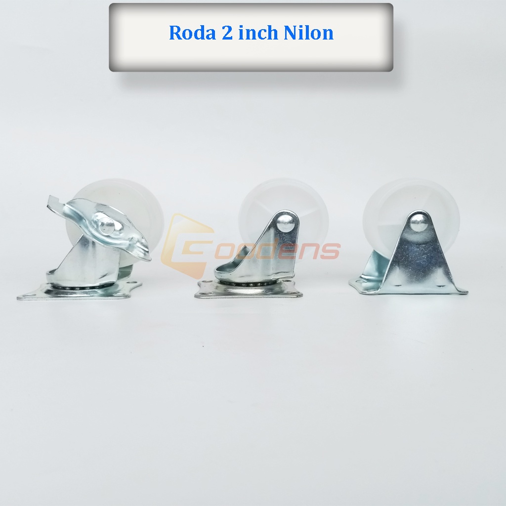 Roda Nilon 2 Inch Roda Caster Roda Gepeng