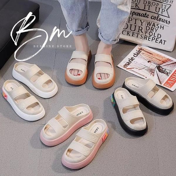 Sandal Wedges Ban 2 / Sandal Jelly Karet Tebal Import HYS 029-2
