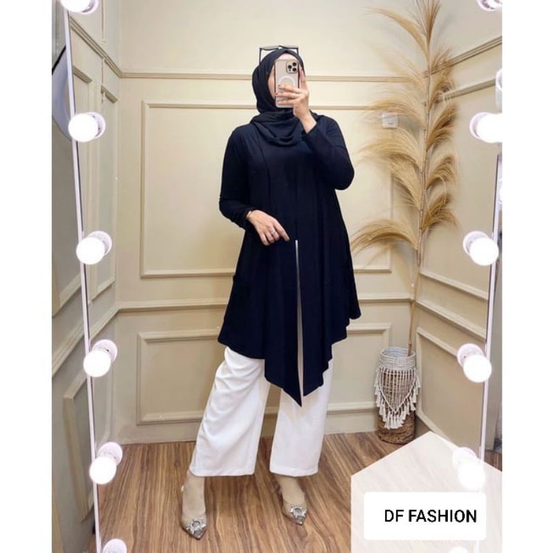 Cardigan Wanita / ModeL Panjang depan Kusus Hitam