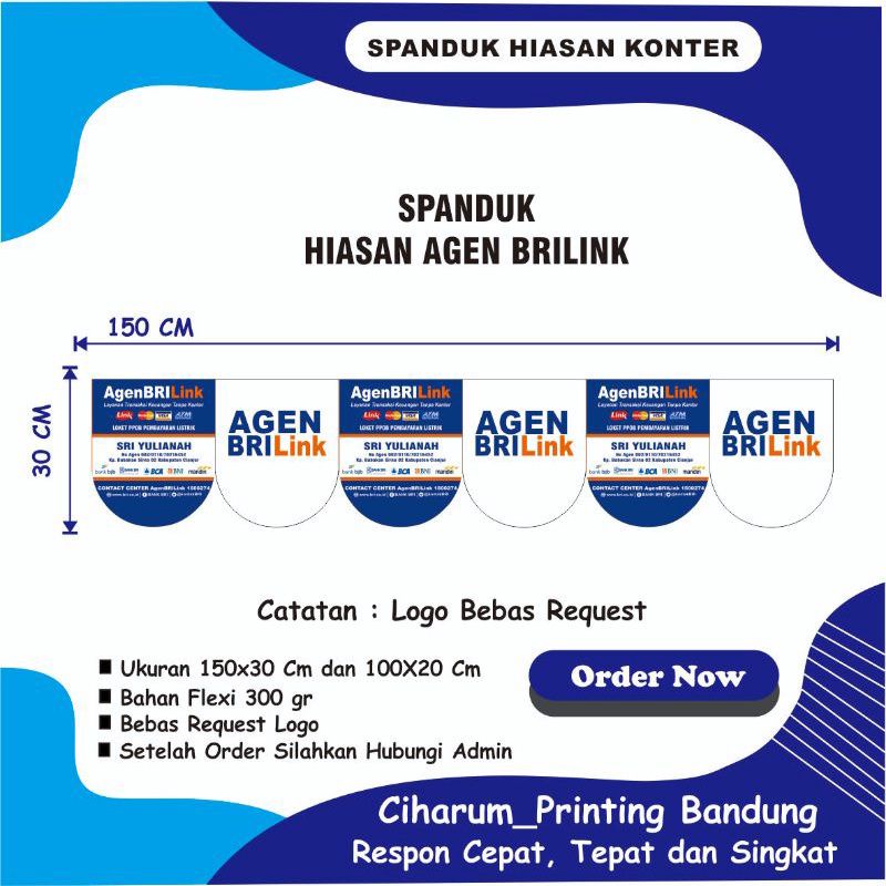 Cetak Spanduk Banner Hiasan Brilink / Renda Agen Brilink / Flag Banner BriLink