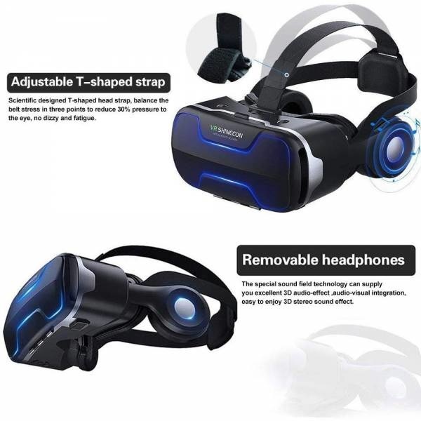 VR SHINECON G02ED - 3D Virtual Reality Glasses with Headphone