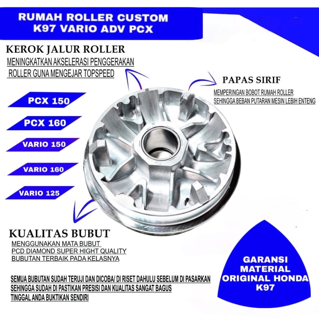 BIG PULLEY VARIO K97 | RUMAH ROLLER VARIO 125 150 | RUMAH ROLLER PCX 160 150 | RUMAH ROLLER VARIO RU