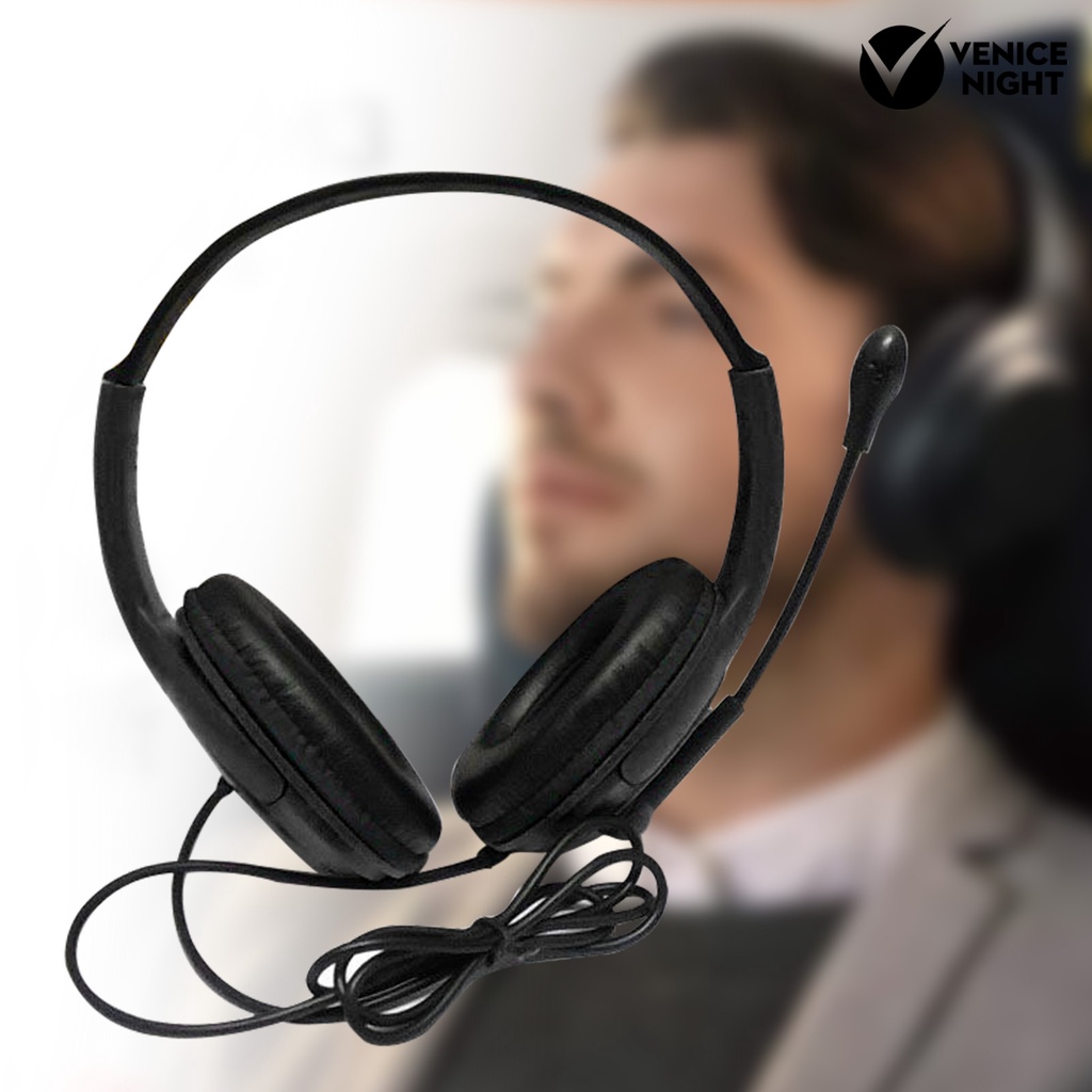 (VNEP) (Berkabel) 3.5mm Universal Headphone Head-mounted Gaming Headset dengan High Clarity Microphone untuk Komputer