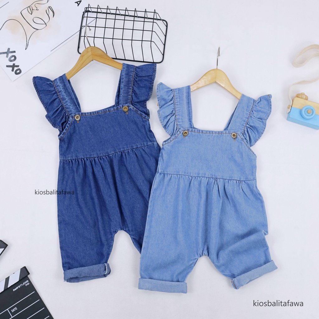 Melody Jumpsuit Denim uk 1-4 Tahun / Baju Jeans Bahan Denim Jins Korea style kualitas Import Anak Perempuan Setelan Overall Levis Lepis Babycinnamon