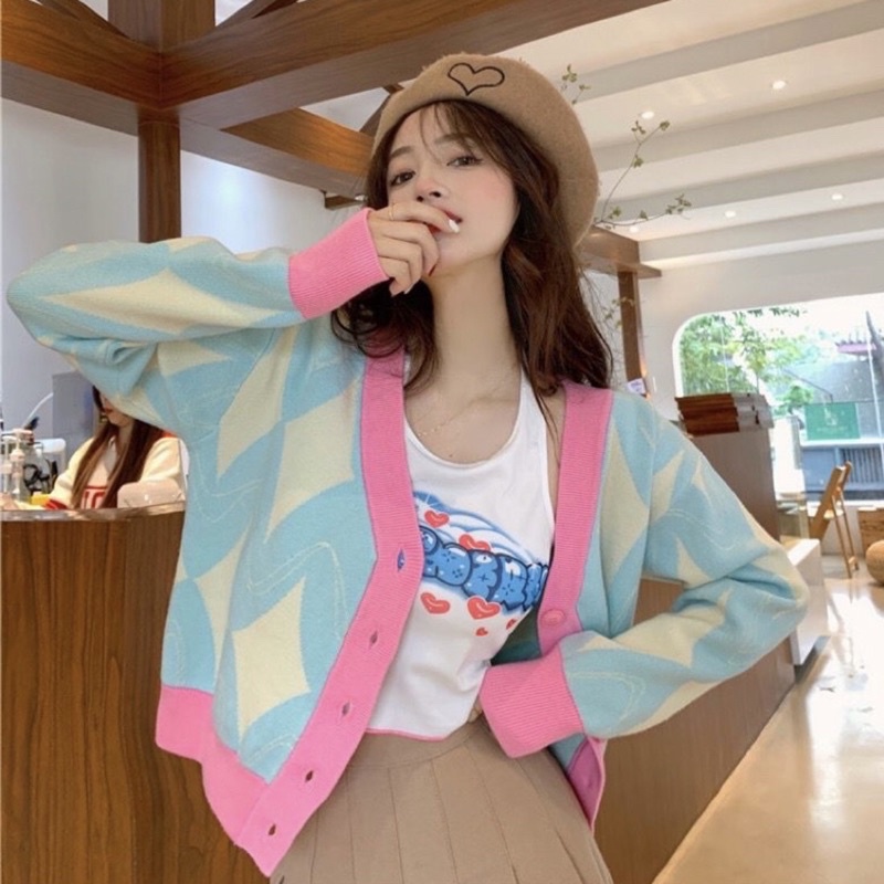 Jiyeon Gummy Cardigan Oversize Korea Cardi Ulzzang Cewek Korea IMPORT Candy Cewe Kue Lucu Unik Overs