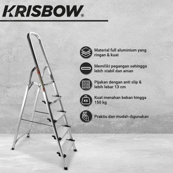 Tangga Lipat Aluminium Wide Step - Krisbow Original 100% Storyentya