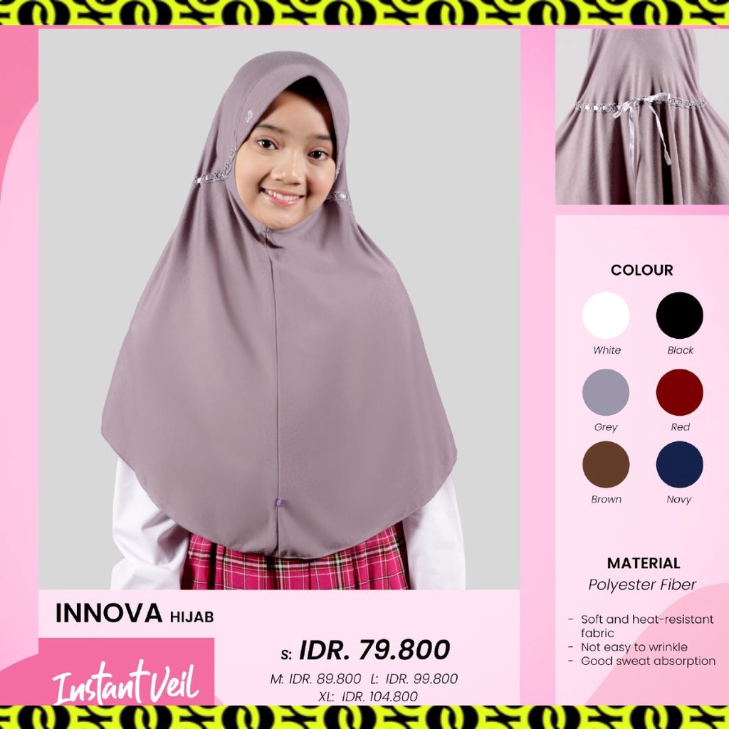 KERUDUNG INSTAN RABBANI BERGO ANAK SEKOLAH INNOVA L