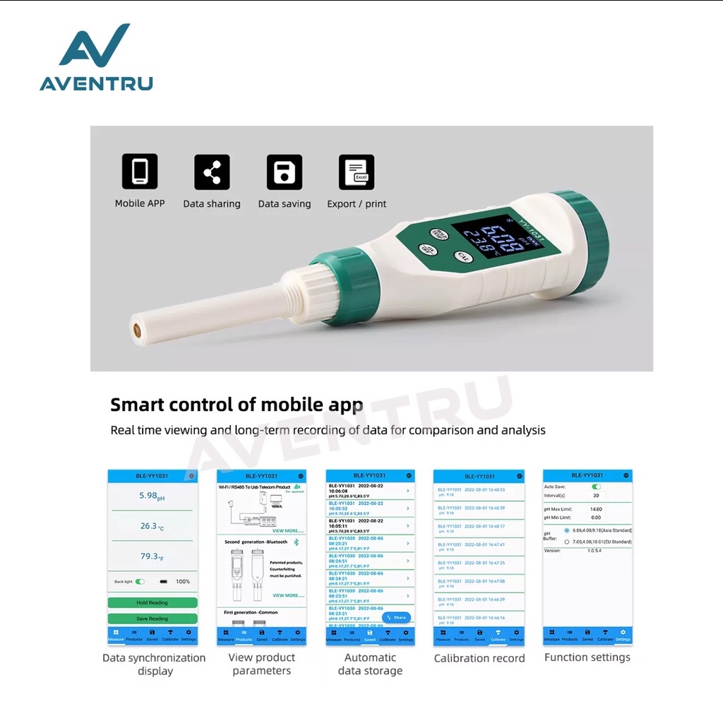 2in1 Smart PH Temperature Meter Tester YY1030 YY1031