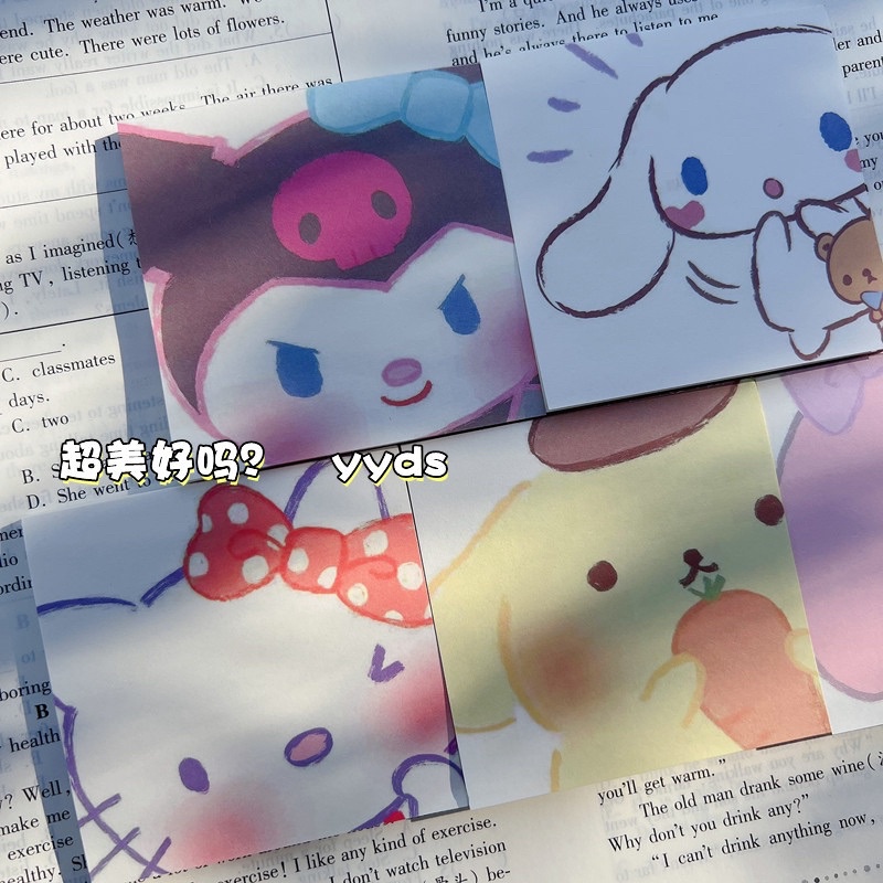 (baca deskripsi) sticky notes memo motif sanrio kuromi moroll pompompurin lucu