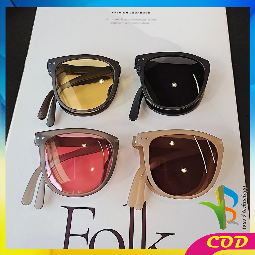 RB-C662 Kacamata Hitam Wanita Lipat Korea Fashion Kaca Mata korea Gaya Pantai Sunglasses Anti-UV Wanita Pria Import Kacamata Fashion