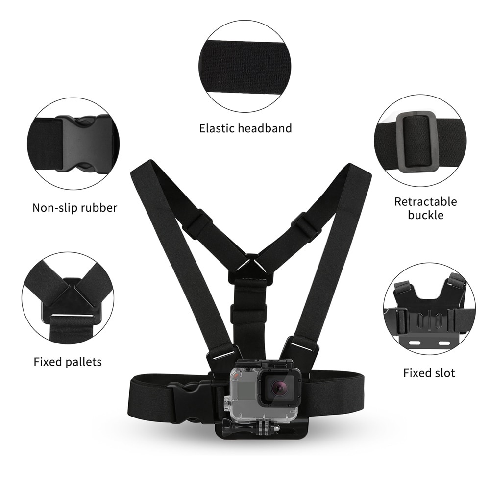 【COD】GO Pro Aksesori Kamera Olahraga/Chest Strap Mount Smartphone&amp;Belt Strap Berkendara Outdoor Off-Road