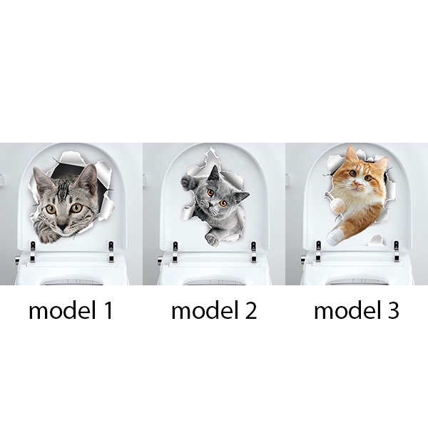 stiker tembok kucing 3d cat decorative wall stickers aar014(3g2)