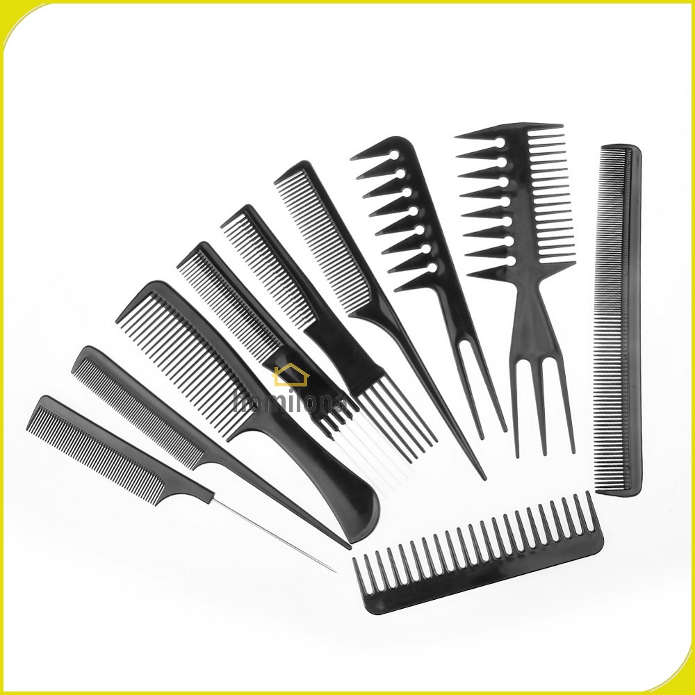 Sisir Rambut Salon Hair Comb 10 Set YS-254 Black