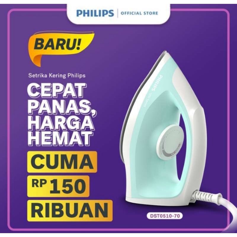 Setrika Philips DST0510 Gosokan Philips DST 0510 Original Garansi Resmi Philips