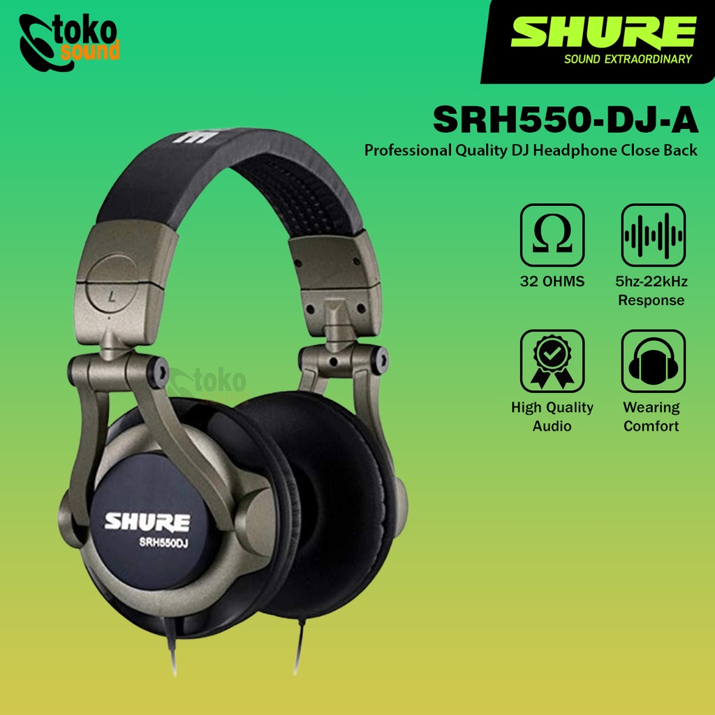 Shure SRH550DJ Headphone DJ Profesional Over-ear