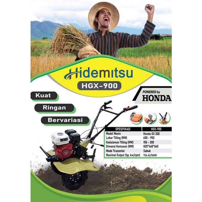 Best Seller Mesin Cultivator Mini Tiller Bajak Sawah Honda Hidemitsu