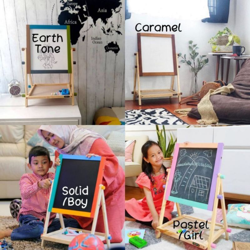 Drawing Board 2n1 (Black Board dan White Board) SALE STOK MENKAY SERI NON MAGNETIC