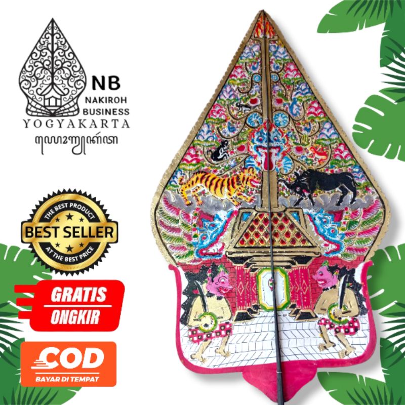 NAKIROHBUSINESS Wayang Kulit Gunungan Kayon Standar Dalang / Gunungan Wayang Ukuran 70cm / Wayang Ku