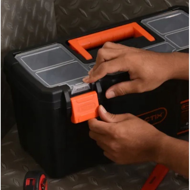 TACTIX Kotak Perkakas Plastik Multifungsi Set 2pcs /ToolBox