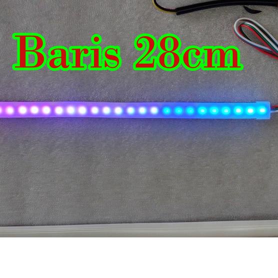 Led tail lamp RGB motor pelangi 28cm - Satu Baris