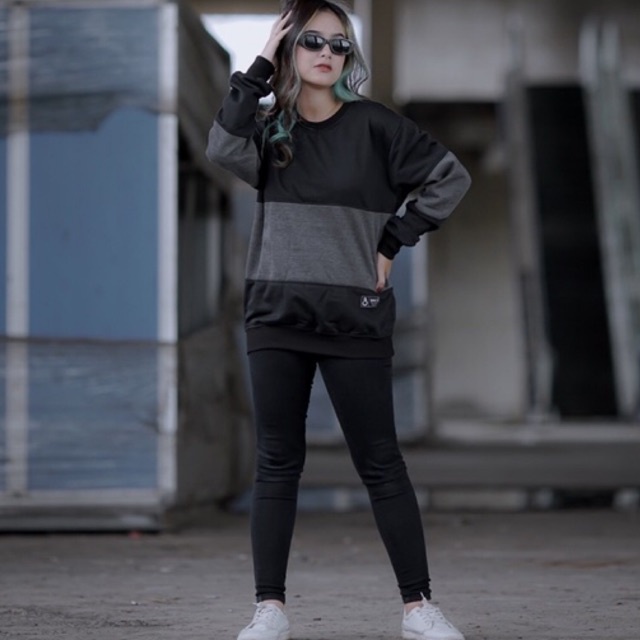 BRCO Sweater Crewneck Combinasi Pria Wanita