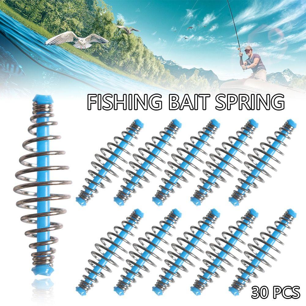 Preva 30pcs/Set Tempat Makan Stainless Steel Gaya Baru Metode Olive Leader Spring Lure