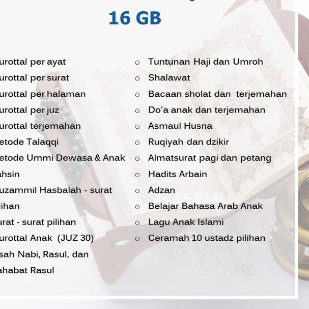 Speaker Al Quran Murotal 30 Juz 16 GB Murottal Alquran ZB 800BT - Advan TANPA RMT, 16 GB