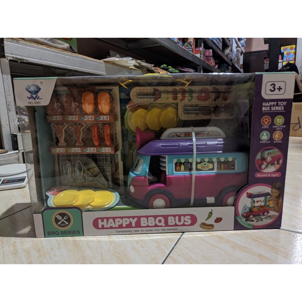 Promo Cuci Gudang Mainan Baru 2020 Kids Happy BBQ BUS/Mainan Mobil Bus BBQ MUSIC LAMPU