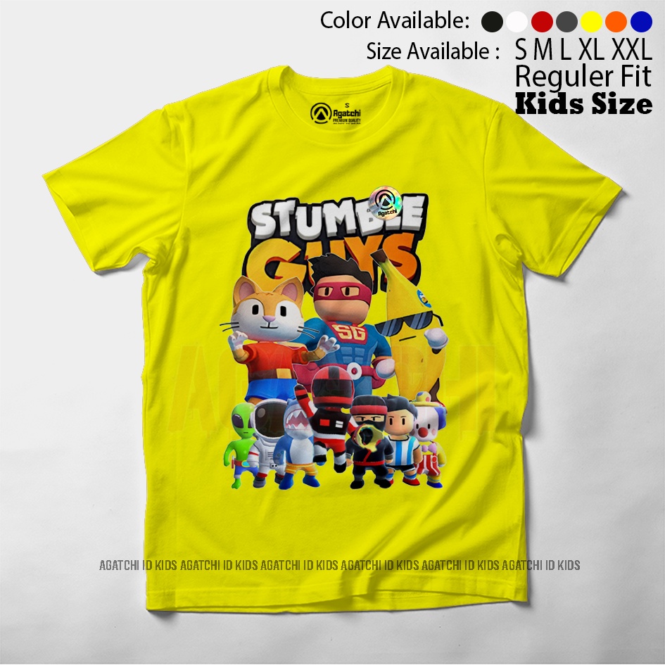 Baju Kaos Atasan Anak Laki - Laki Agatchi Motif Stumble Guys V4