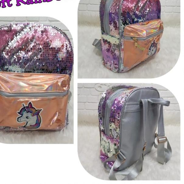 Tas Import / Tas Justice / Backpack / Tas Ransel Sequins Unicorn