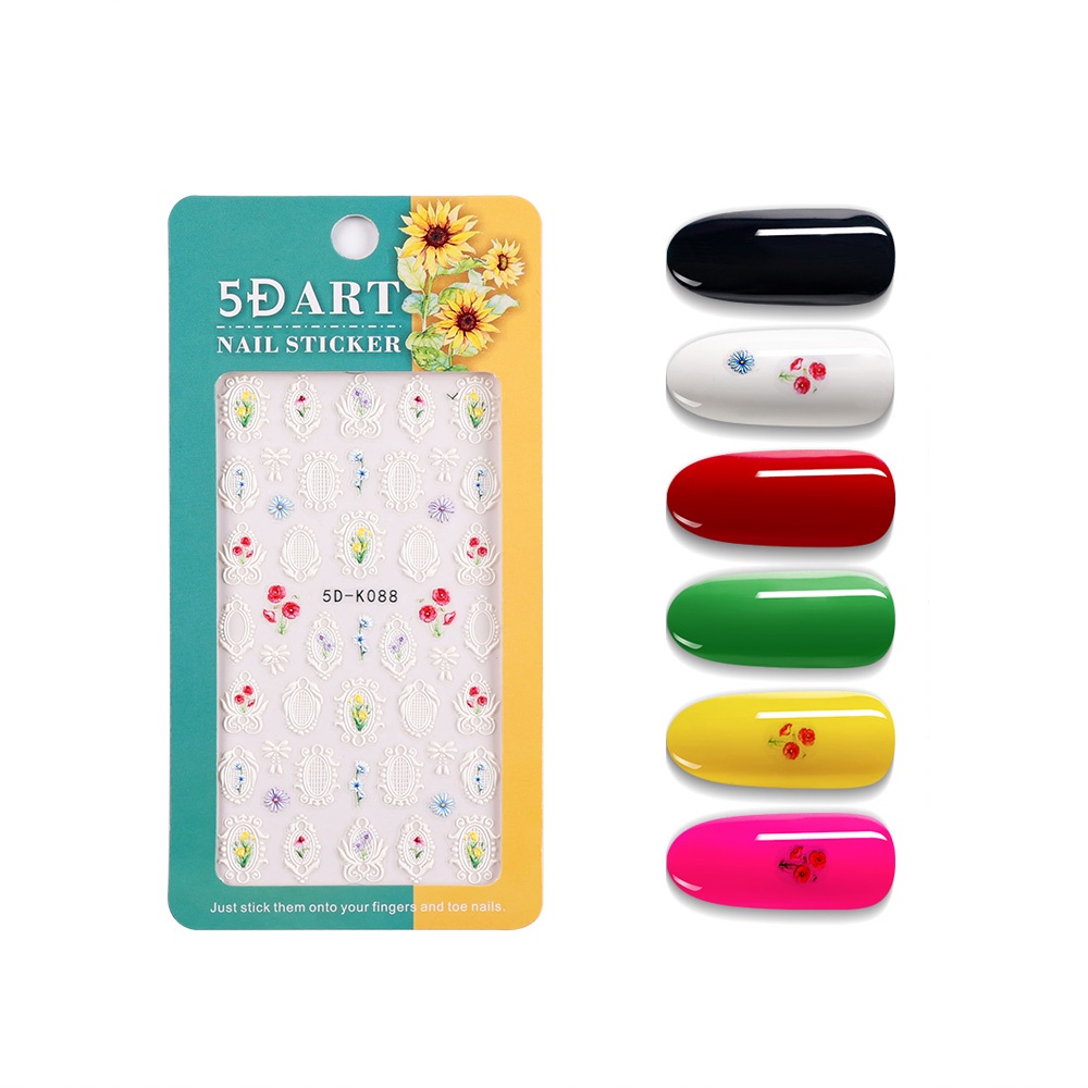 5d Tiga Dimensi Berongga Keluar Gelap Halloween Labu Kelelawar Renda Kuku Stiker DIY Nail Art Decal