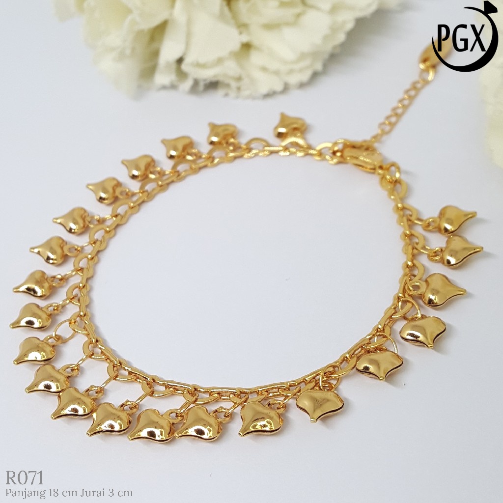 PGX Gelang Tangan Xuping Wanita Perhiasan Lapis Emas Aksesoris Fashion Premium - R071